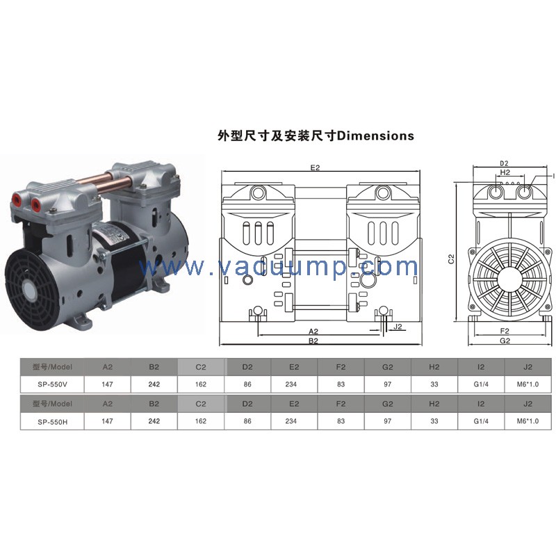 Schmied SP-550 Dry type oil-free piston vacuum pump