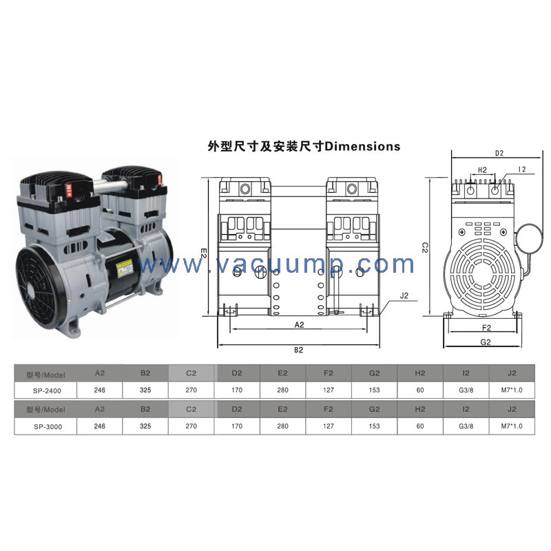 Schmied SP-2400 Dry type oil-free piston vacuum pump