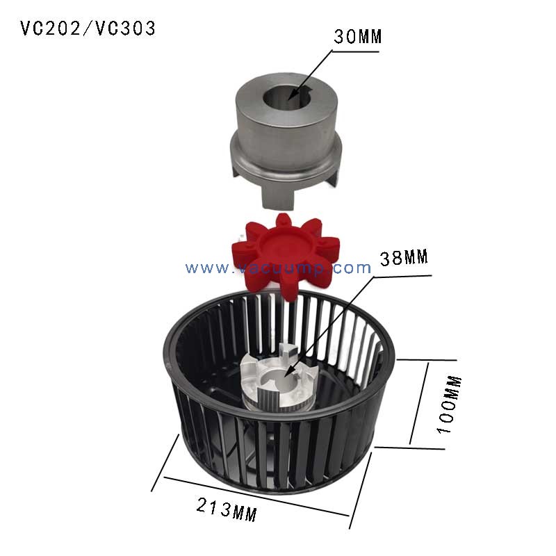 VC202/303 Cooling Fan Coupling driven Vacuum Pump Repair parts For Elmo Rietschle