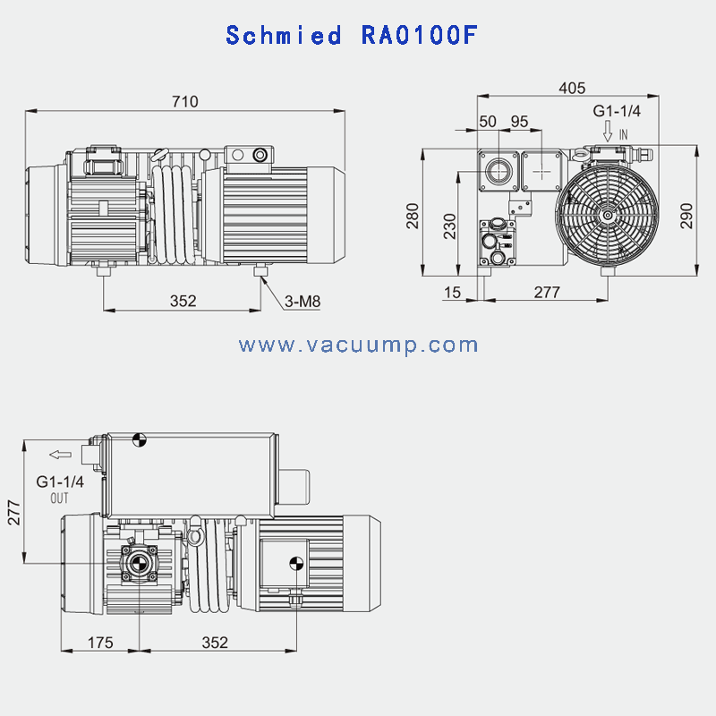 Schmied RA0100F Oil Rotary Vane Vacuum Pump Replace BUSCH