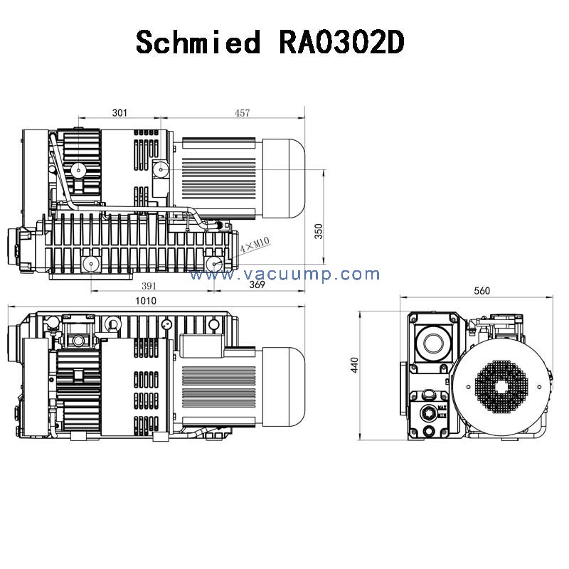 Schmied RA0302D Oil Rotary Vane Vacuum Pump Replace BUSCH