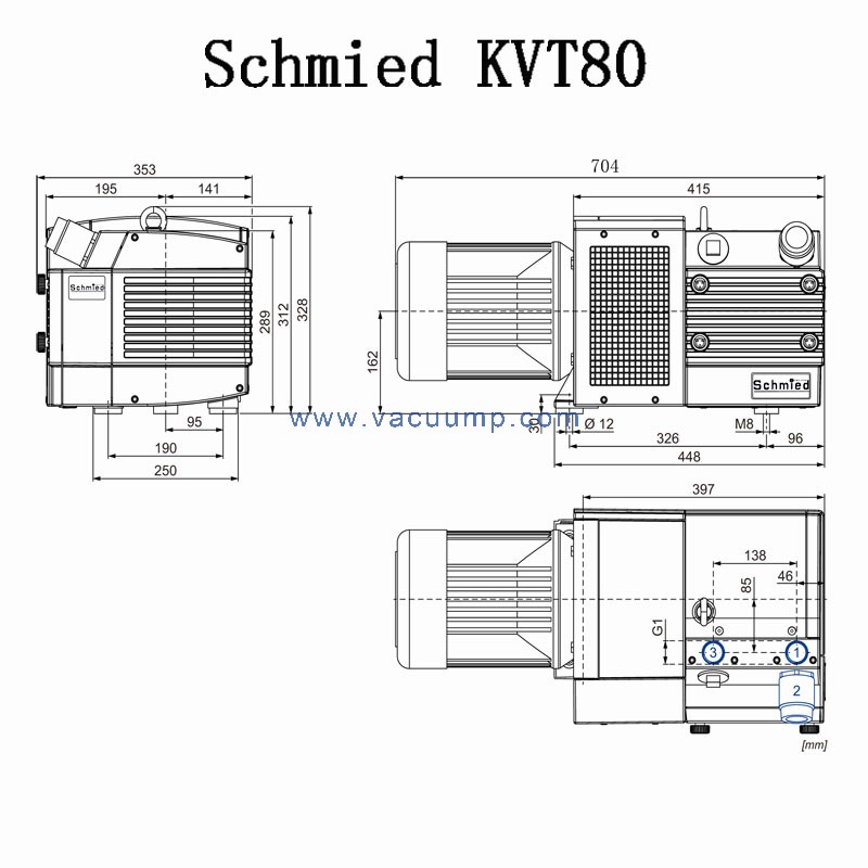 Schmied KVT80 Oil-free Dry vacuum pump Replace BECKER